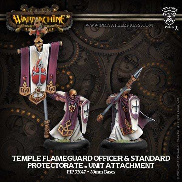 Warmachine The Protectorate of Menoth Units Temple Flameguard Officer & Standard