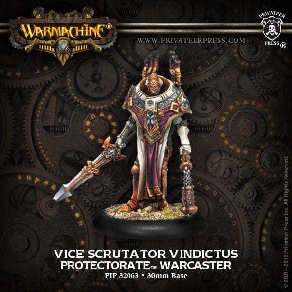 Warmachine The Protectorate of Menoth Warcasters Vice Scrutator Vindictus