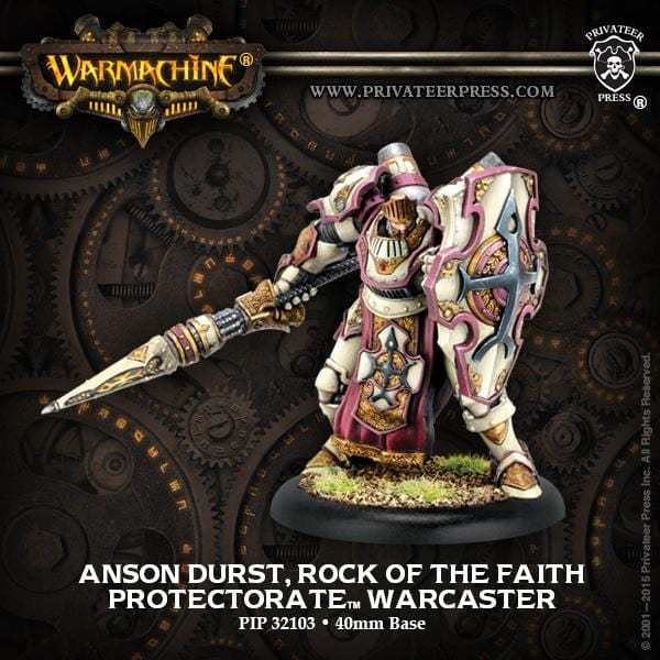 Warmachine The Protectorate of Menoth Warcasters Anson Durst, Rock of the Faith