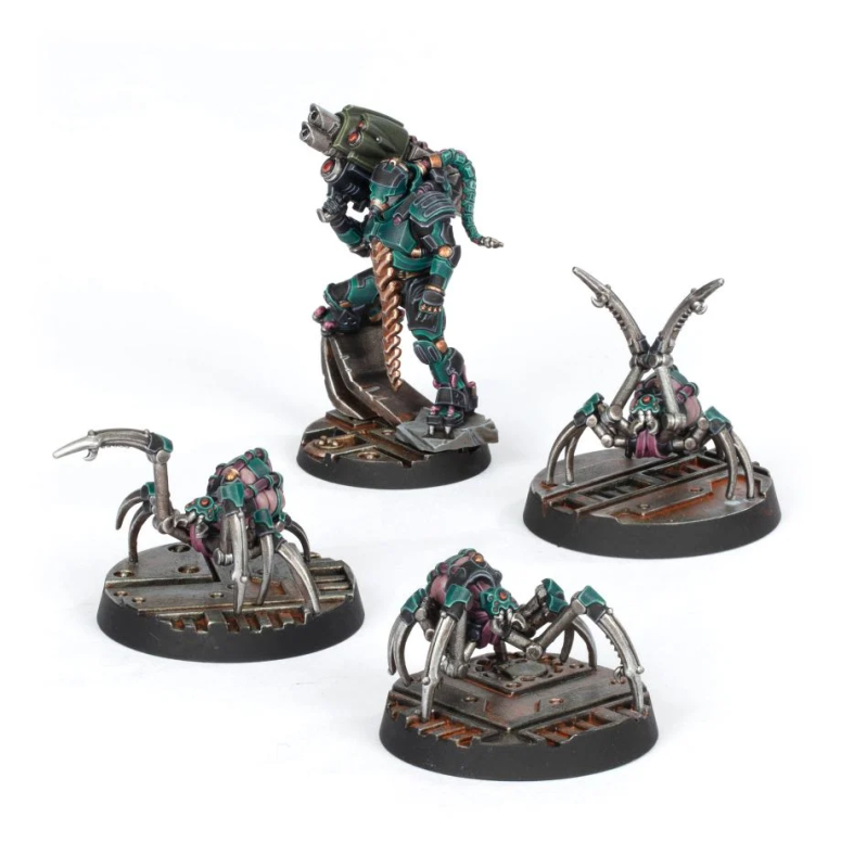 Necromunda Van Saar Champion in Carapace Armour with Cyberachnids