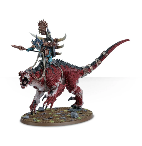 Saurus Oldblood On Carnosaur / Skink Oracle on Troglodon / Saurus Scar-Veteran on Carnosaur