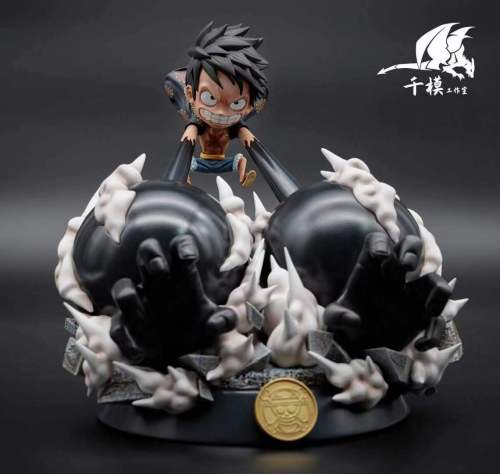 【In Stock】QianMo Studio One-piece Three Gear Luffy SD Resin Statue