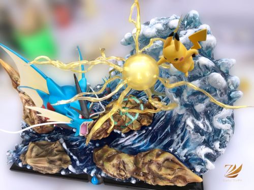 【Pre Order】Zephyr Studio Pokemon Gym Battle Series No.01 pikachu VS Mega Gyarados ​Resin Statue Deposit