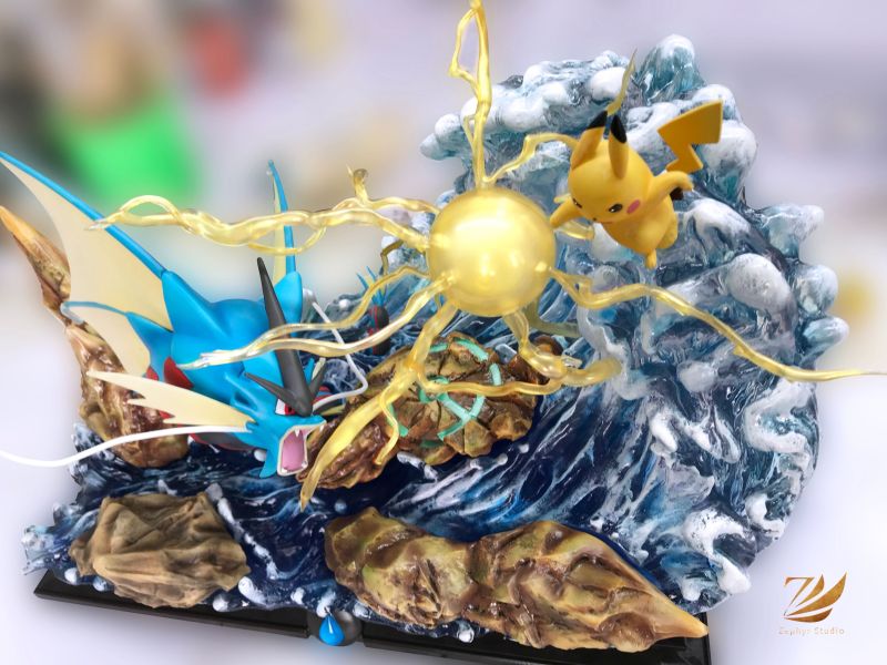 【Pre Order】Zephyr Studio Pokemon Gym Battle Series No.01 pikachu VS Mega Gyarados ​Resin Statue Deposit