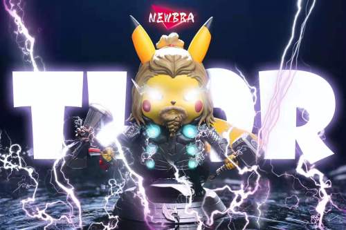 【In Stock】NEWBRA Studio Pokemon The Avengers Thor Pikachu Resin Statue