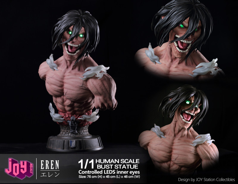 【In Stock】JOY Station collection Attack on Titan Eren Jaeger & Shingeki no kyojin Bust Resin Statue