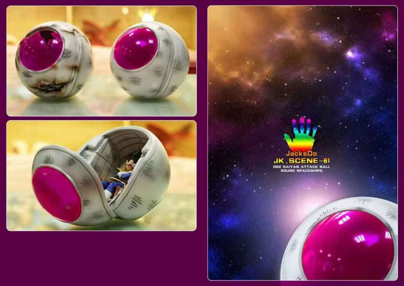 【In Stock】JacksDo Dragon Ball Z Saiyan Attack Ball Round Spaceships Resin Statue