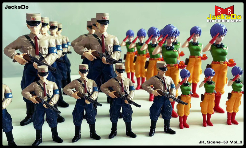 【In Stock】JacksDo Dragon Ball Z Red Ribbon Army Member Vol.3 General Blue & Colonel Violet Resin Statue