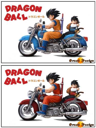 【In Stock】GD-Studio Dragon Ball Z Goku Father and Son on the Motorbike Resin Statue