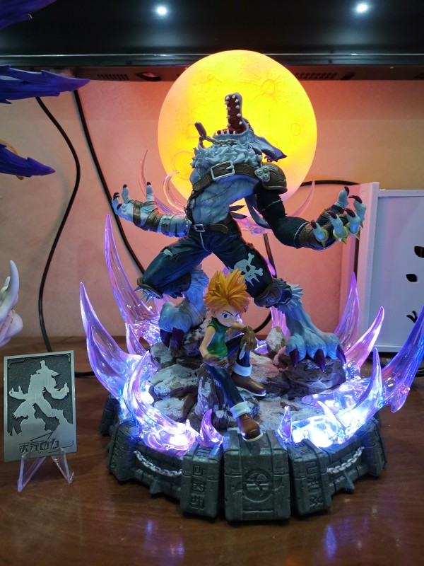 【In Stock】DIMWNSION POWER Studio Digital Monster WereGarurumon with Ishida Yamato Resin Statue