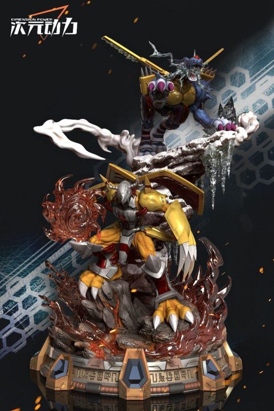 【In Stock】DIMWNSION POWER Studio Digital Monster WarGreymon and MetalGarurumon Resin Statue