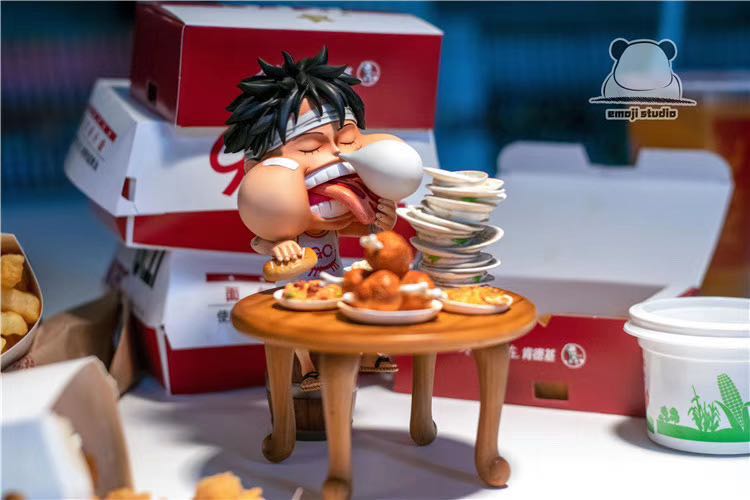 In Stock】Emoji Studio One-piece Eating Sleeping Luffy SD Resin Statue