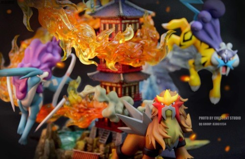 【In Stock】Crescent-Studio Pokemon Phoenix&Three sacred ​​​Resin Statue