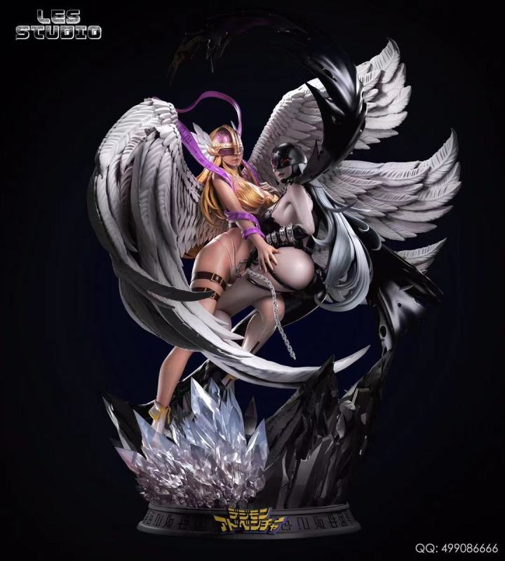 【In Stock】LESstudio Digital Monster Angewomon & Lady Devimon Resin Statue Deposit