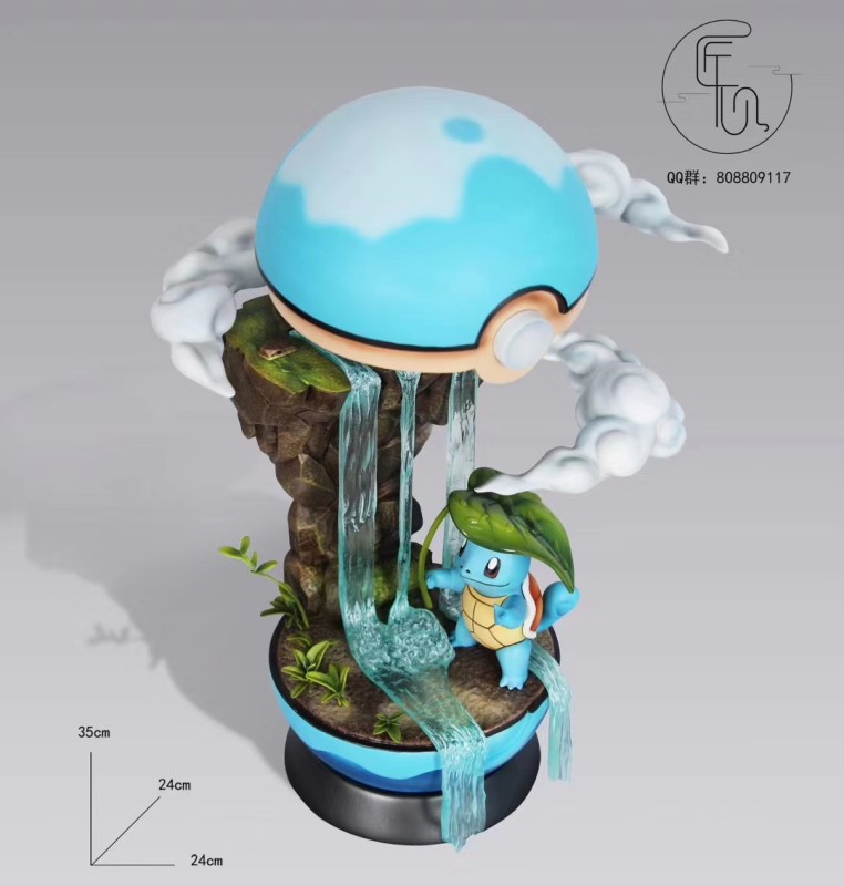 【In Stock】JiangXin Studio Pokemon Poké Ball World Squirtle Resin Statue