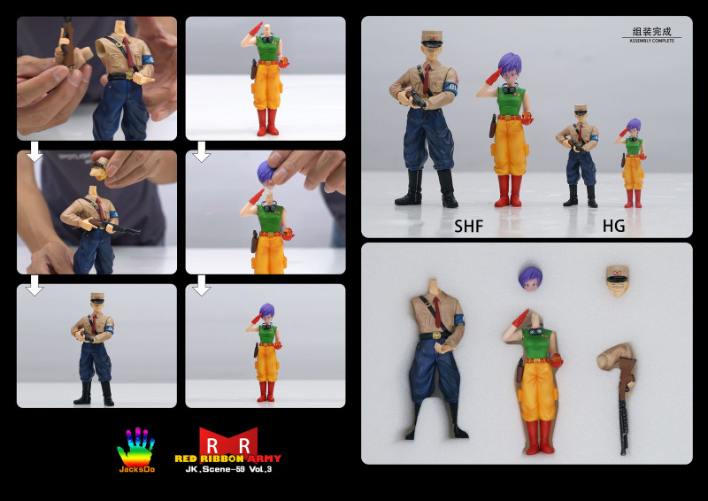 【In Stock】JacksDo Dragon Ball Z Red Ribbon Army Member Vol.3 General Blue & Colonel Violet Resin Statue