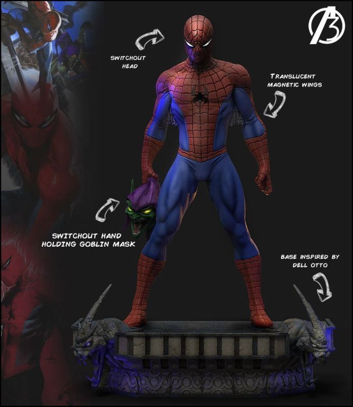 【In Stock】ALPHA 3 Studio Marvel Comics Spiderman Resin Statue