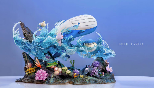 【In Stock】GENE Studio Pokemon Wailord Family Resin Statue