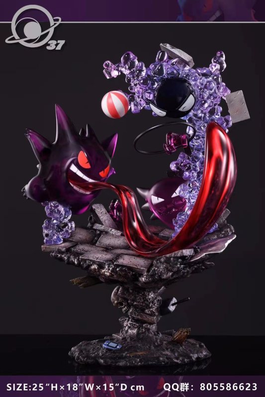 【Pre order】 37lab Studio Pokemon Gastly Haunter Gengar Family ゴース Resin Statue Deposit