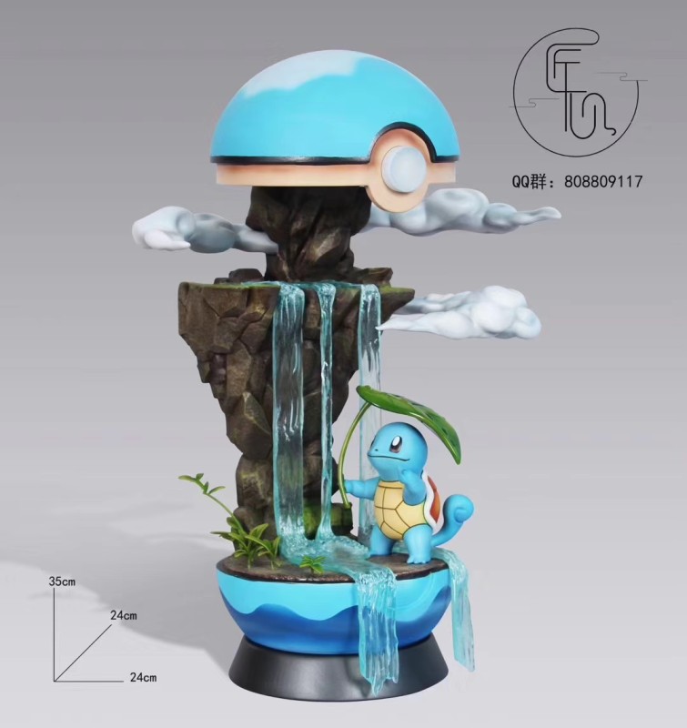 【In Stock】JiangXin Studio Pokemon Poké Ball World Squirtle Resin Statue