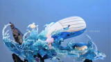 【In Stock】GENE Studio Pokemon Wailord Family Resin Statue
