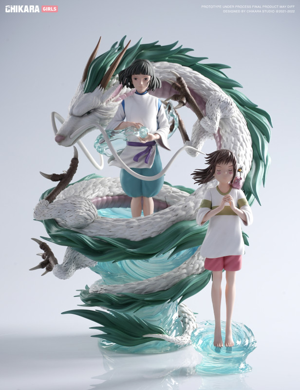 【Pre order】CHIKARA STUDIO Miyazaki Hayao Spirited Away Ogino Chihiro& Nigihayami Kohakunushi 1:6 Resin Statue Deposit