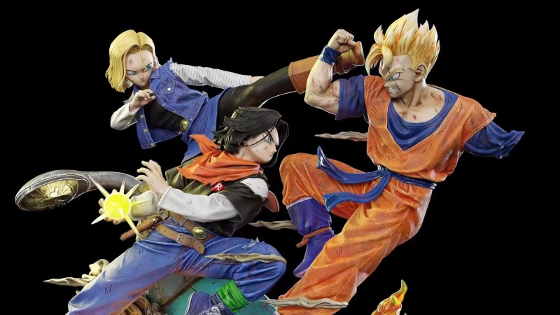 【In Stock】KD Collectibles Dragon Ball Z Android 17 18 VS Future Gohan 1/4 Scale Resin Statue