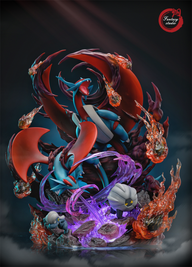 【In Stock】Fantasy Studio Pokemon GX Evolution Series Chapter 7 Salanance Family Dragon Resin Statue