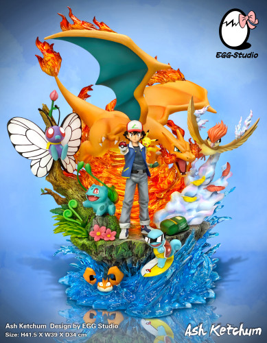 【In Stock】EGG-Studio Pokemon Ash Ketchum family photo Resin statue