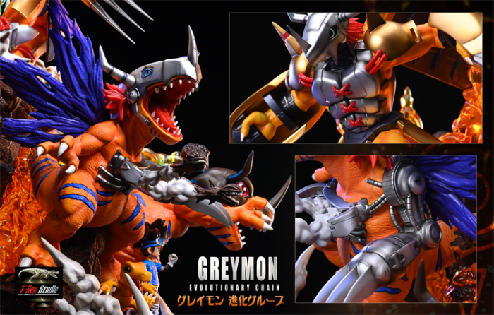 In Stock】T-Rex Studio Digimon GREYMON Evolutionary chain Resin Statue