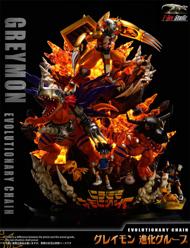 【In Stock】T-Rex Studio Digimon GREYMON Evolutionary chain Resin Statue