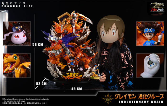 In Stock】T-Rex Studio Digimon GREYMON Evolutionary chain Resin Statue