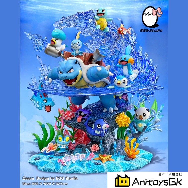 【In Stock】EGG-Studio Pokemon Ocean Family Blastoise Resin Statue