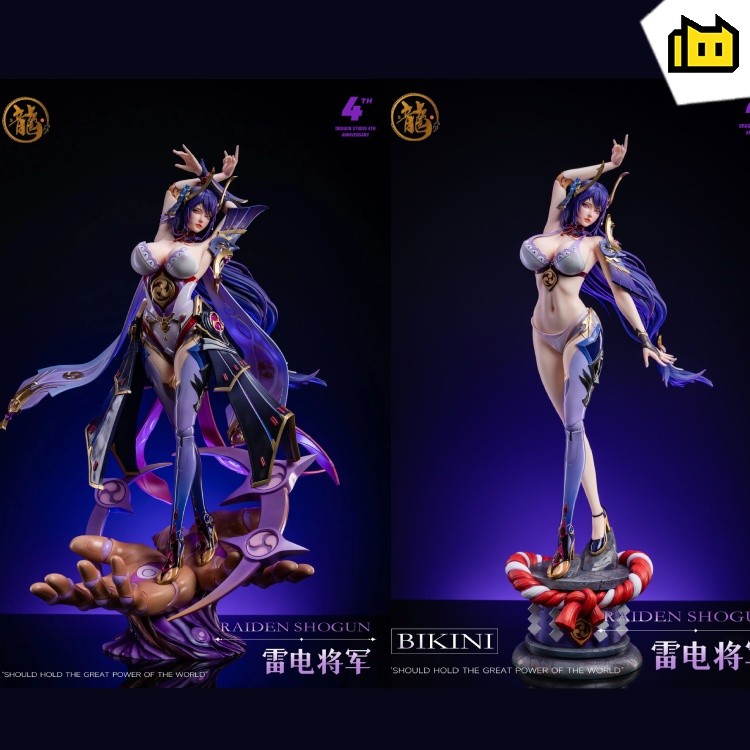 【In Stock】Dragon Studio Fourth Anniversary Limited Edition Genshin Impact Beelzebul Raiden Shogun Resin Statue