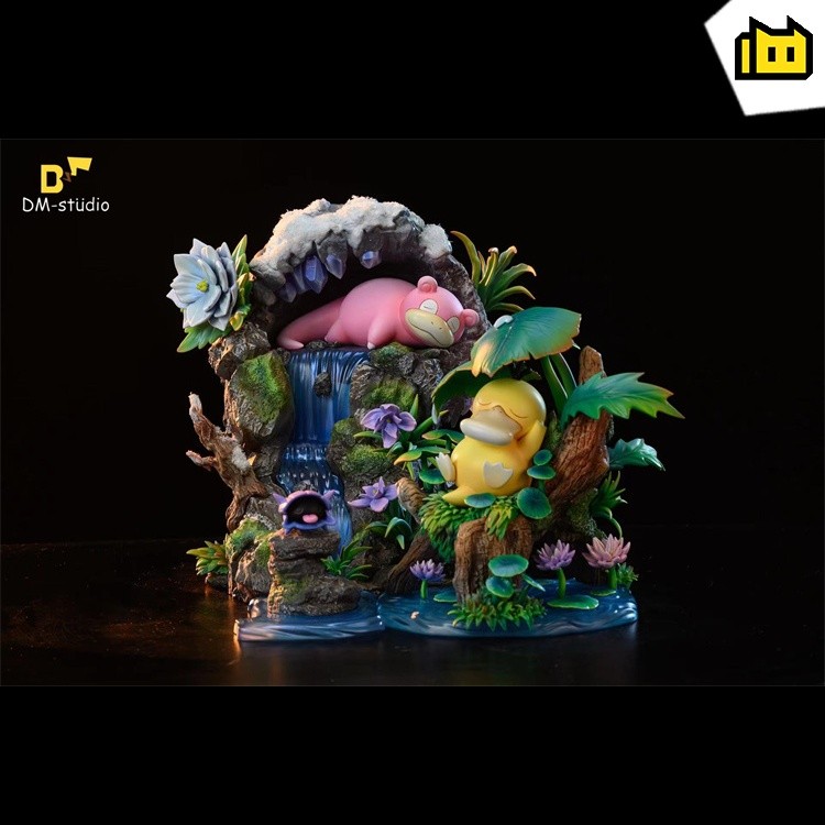 【In Stock】DM-STUDIO Pokemon Sleep series Psyduck & Slowpoke Resin Statue (Spliceable)