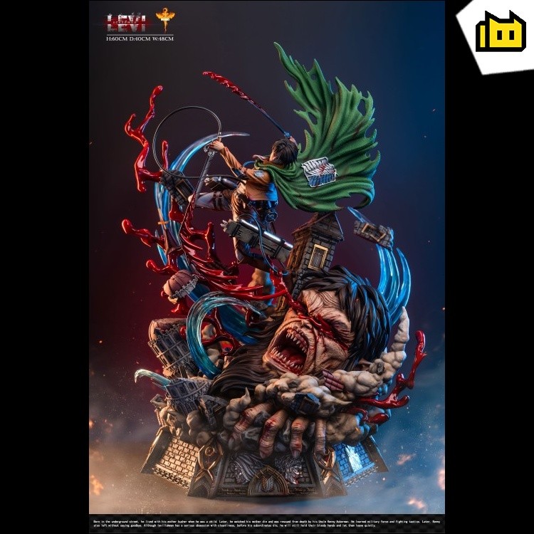 【In Stock】DT Studio Attack on Titan Levi·Ackerman VS Beast Titan Resin Statue
