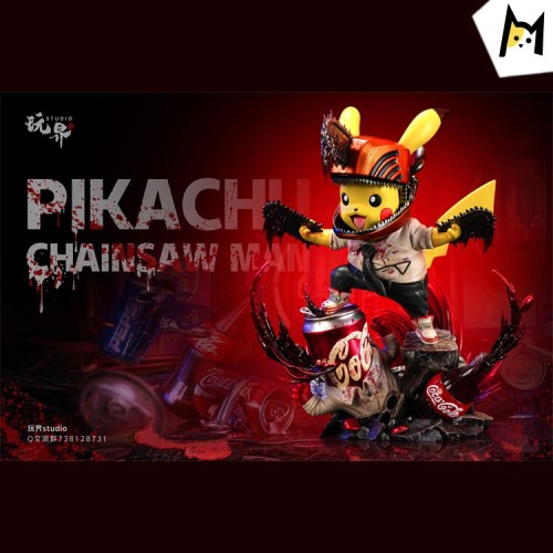 【Pre order】WanJie Studio Pokemon Pikachu Cos Chainsaw Man-Denji Resin Statue