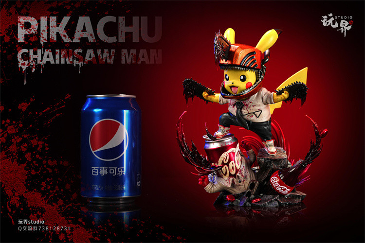 【Pre order】WanJie Studio Pokemon Pikachu Cos Chainsaw Man-Denji Resin Statue