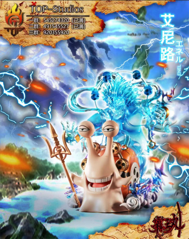 【In Stock】TOP Studio One Piece Enel&Zephyr Den Den Mushi Resin Statue