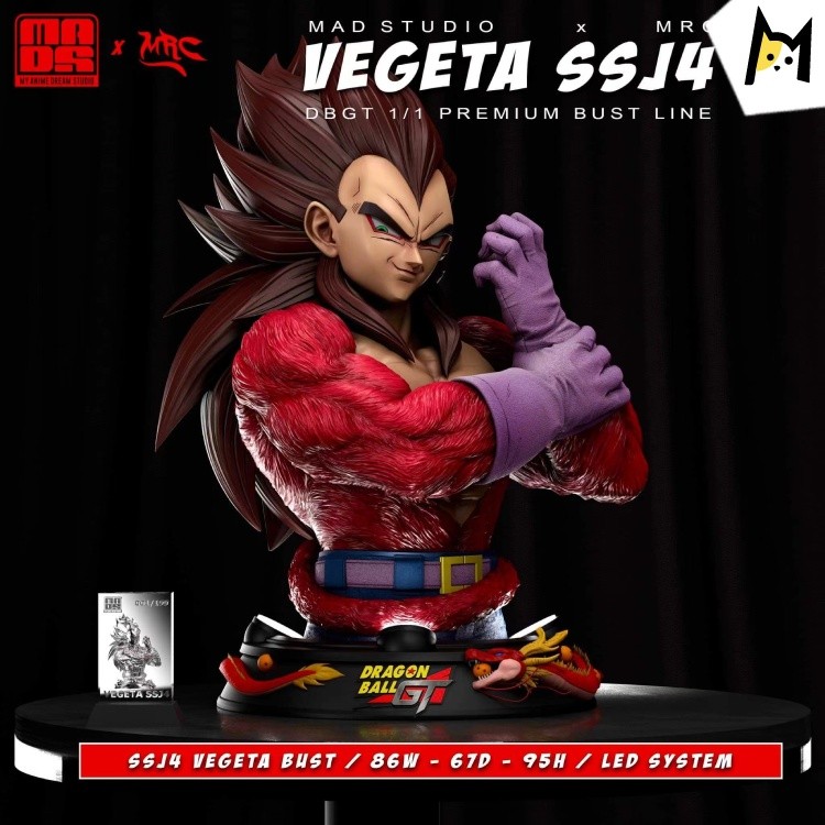 【In Stock】MAD Studio x MRC DBGT Vegeta ssj4 1/1 Bust bust Resin Statue