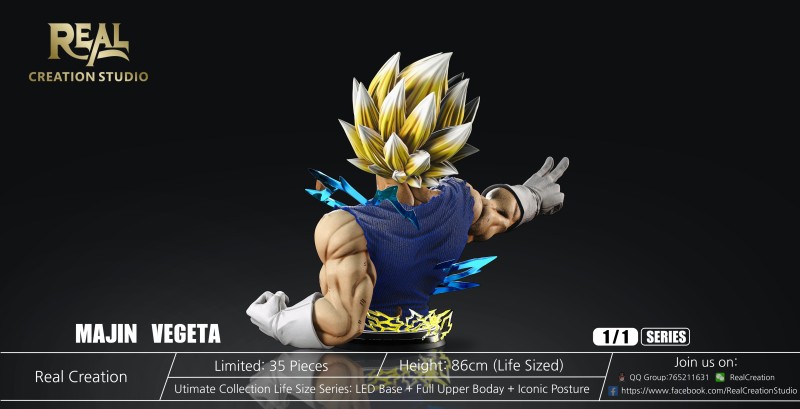 【In Stock】REAL Studio 1:1 Majin Vegeta bust With LED