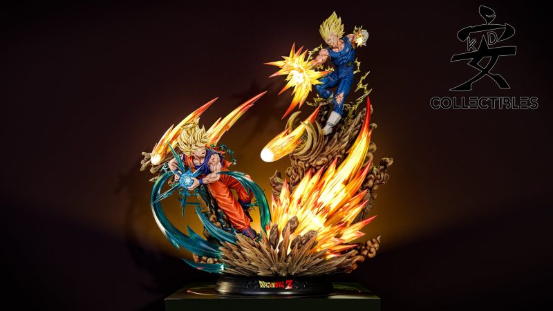 【In Stock】KD Studio 1/4 Super Saiyan 2 Goku VS Super Saiyan 2 Vegetto With LED