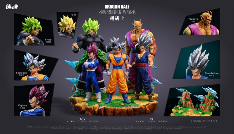 【Pre order】Sculpting Soul Studio 1/10 & 1/6 Universe 7 Super Warriors Goku & Vegeta & Gohan & Piccolo & Broly