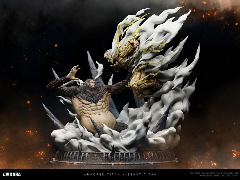 【Pre order】Chikara Studio - Attack on Titan Armored Titan VS Beast Titan with LED