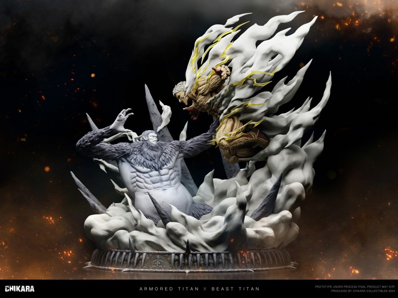 【Pre order】Chikara Studio - Attack on Titan Armored Titan VS Beast Titan with LED