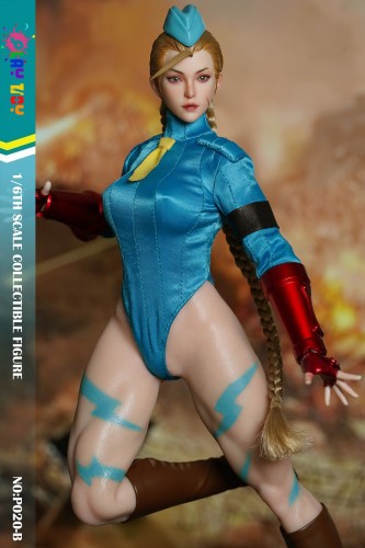 【In Stock】Play Toy Studio 1/6 Blue Fighting Female Warrior Action Figure PT-P020B