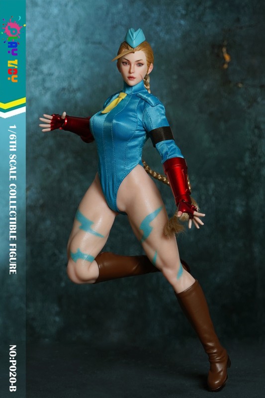 【In Stock】Play Toy Studio 1/6 Blue Fighting Female Warrior Action Figure PT-P020B