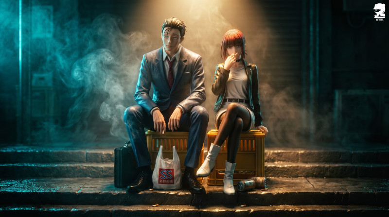 【Pre order】BB Girl Studio 1/6 Resin Statue Behind the Supermarket Smoking With You Sasaki & Yamada