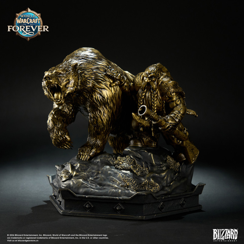 【Pre order】Blizzard World of Warcraft Forever Dwarven Hunter & Bear Statue