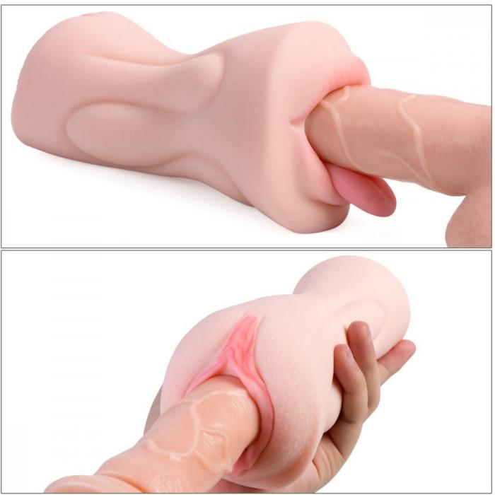 Blowjoblove 8.2 Inch 2-in-1 Realistic Mouth Clitoris Masturbation Pocket Pussy